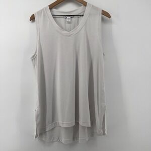 Athleta Women M Inspire Tank Top White V-Neck Oversized Flowy Relaxed Yoga Gym‎